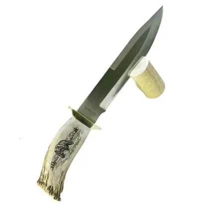 Pacific Bowie Knife Featuring Scrimshaw Artwork 1