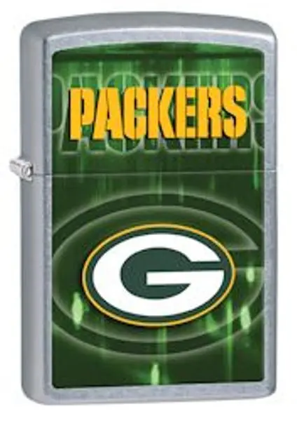 Packers Street Chrome Lighter – Green-And-Gold Metallic Pocket Lighter 1