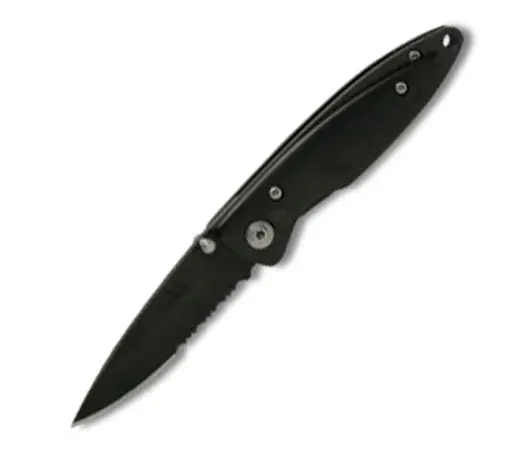 Partner 3.5-Inch Partially Serrated Folding Knife – Midnight Finish 1