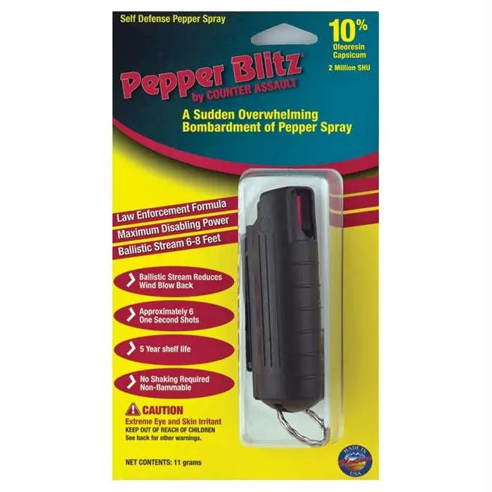 Pepper Blitz 0.5 Oz Personal Defense Spray With Keychain Clip 1
