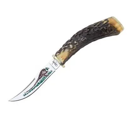 Pheasant Fixed-Blade Knife With Genuine Stag Handle 1