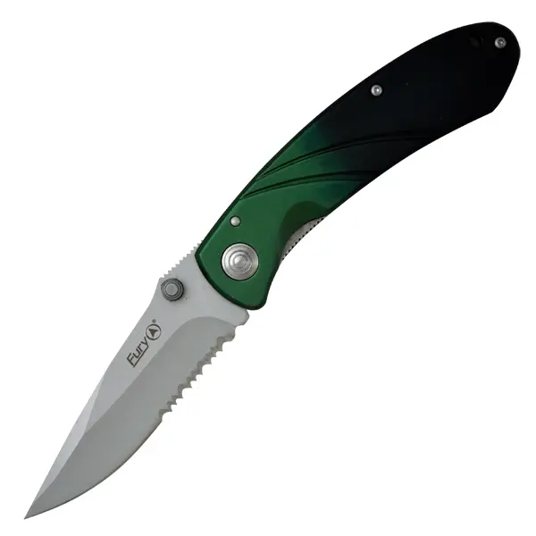 Pilot Ii Pocket Knife – 4.5-Inch Green-To-Black Anodized Aluminum Handle With Clip 1