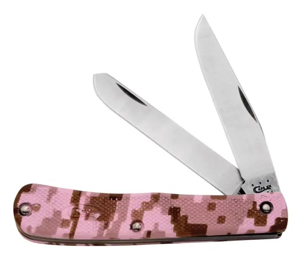 Pink Camouflage Trapper Pocket Knife – Classic Two-Blade Design 1