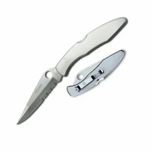 Police-Grade Stainless Steel Combo Edge Knife – Model C07Ps 1