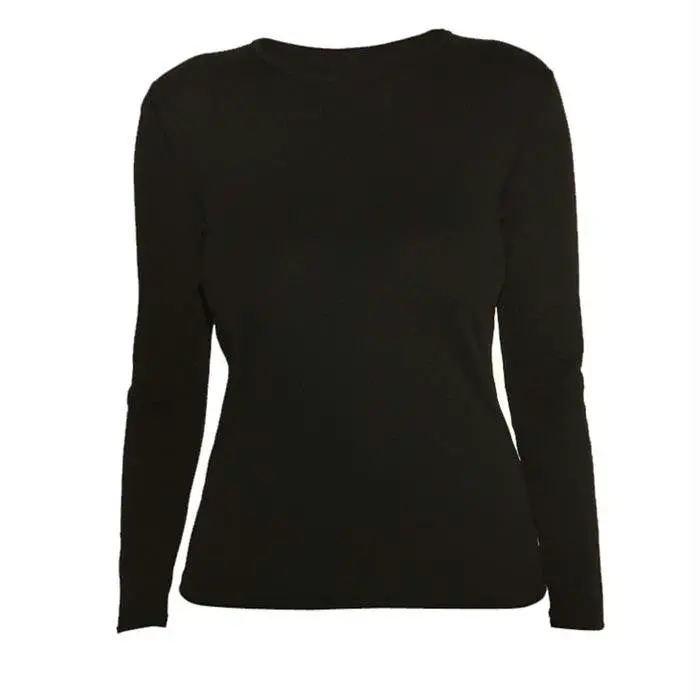 Polypro Women’S Long-Sleeve Crew Top (Medium, Black) 1