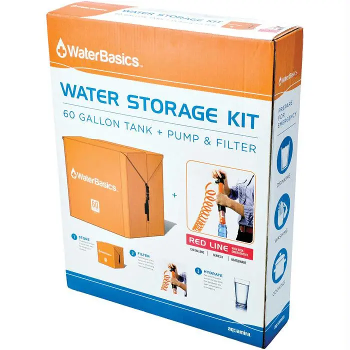 Portable Water Storage Kit With Filter – 60-Gallon Capacity 1