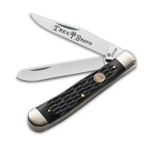 Precision-German Trapper Knife Featuring Jigged Black Bone Scales 1