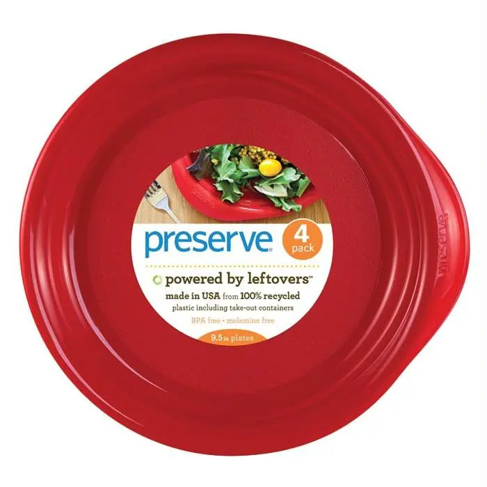 Preserve Reusable Dinner Plates – Set Of 4, Red 1