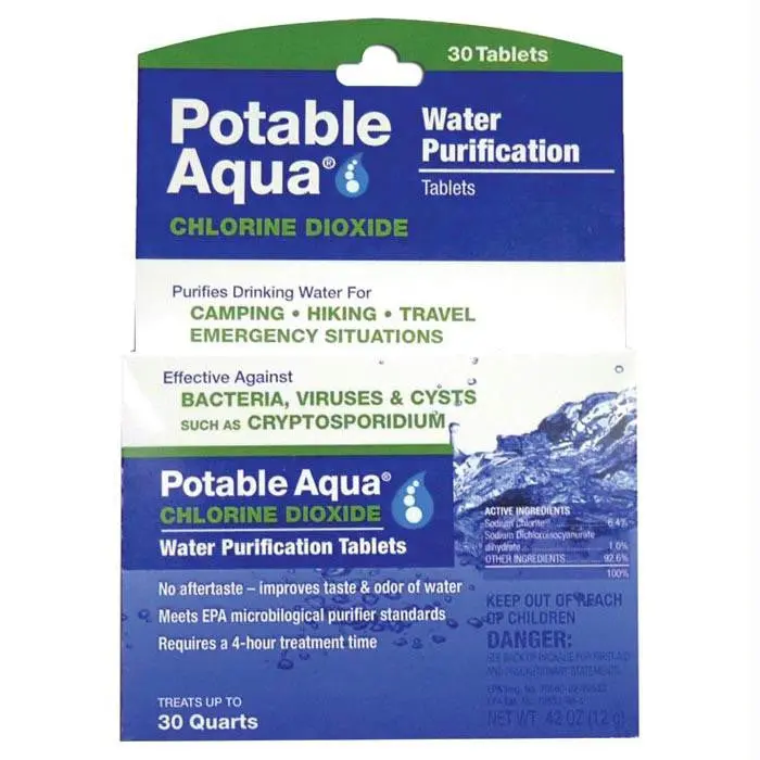 Puraqua Chlorine Dioxide Water Purification Tablets (30-Pack) 1