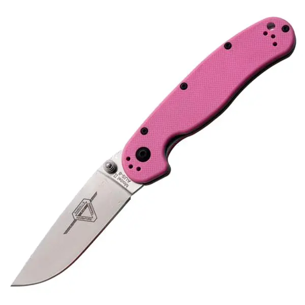 Rat-Style Folding Knife With Pink Handle 1