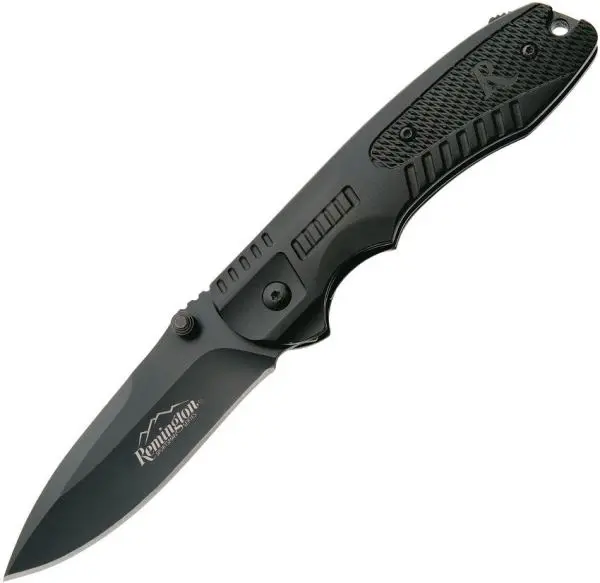 Remington R51 Black Spring-Assisted Folding Knife – Oxide-Coated Blade 1