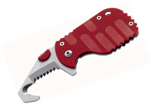 Rescom Rescue Folding Knife – High-Visibility Red Handle 1