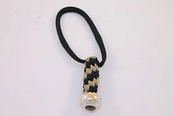 Round Rhodium-Plated 18K Gold Lanyard Bead 1