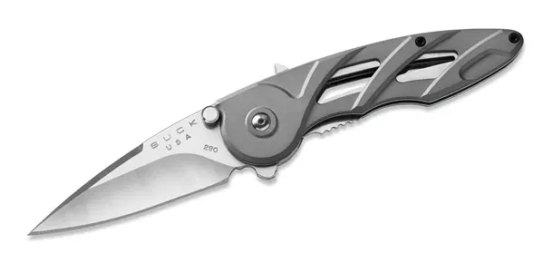 Rush Tactical Folder – Matte Gunmetal Anodized Aluminum Handle 1