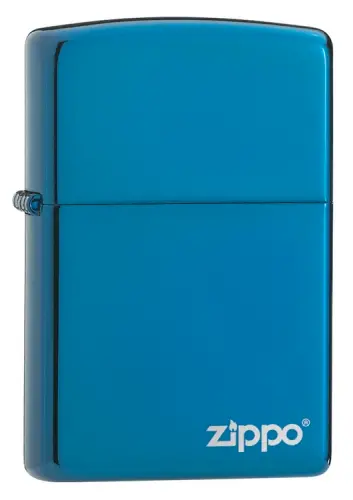 Sapphire Lighter – Engraved Zippo Logo Accent 1
