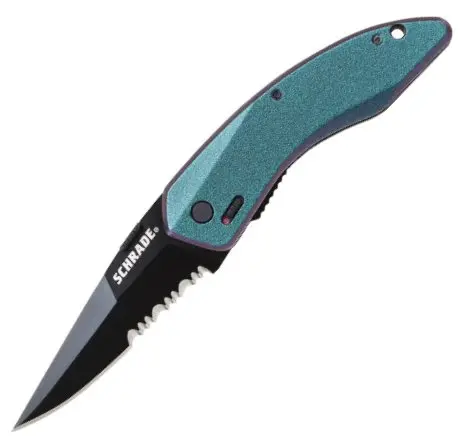 Schrade Mini Landshark Folding Knife – Color-Shifting Blade 1