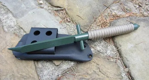 Scorpion Tactical Folder – Green Blade With Tan Paracord Wrap 1