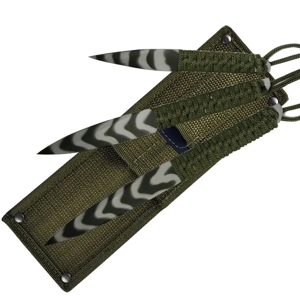 Sea Camo Triple-Size Throwing Knife Set – 9", 8", And 6" Blades 1