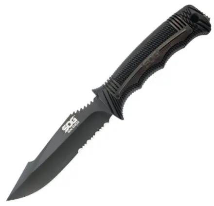 Seal Strike Knife – Black Finish With Deluxe Sheath 1
