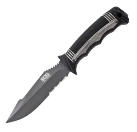 Seal Strike Tactical Knife – Grey Molded Polymer Sheath Included 1