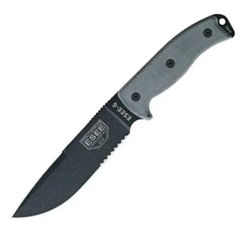 Serrated Clip-Point Knife With Od Green Sheath 1