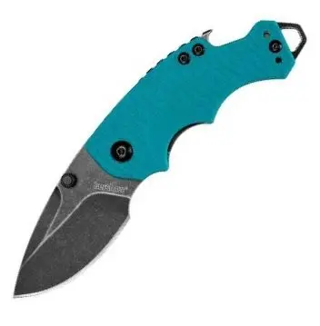 Shuffle Folding Knife – Teal Handle With Blackwash Finish 1