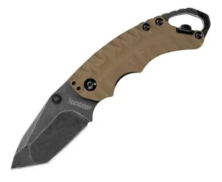 Shuffle Ii Tanto-Style Folder With Blackwash Finish And Tan Handle 1