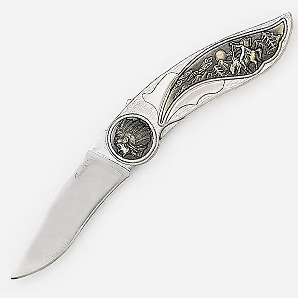 Sitting Bull 4.25-Inch Razor-Edge Fixed Blade – Silver Finish 1