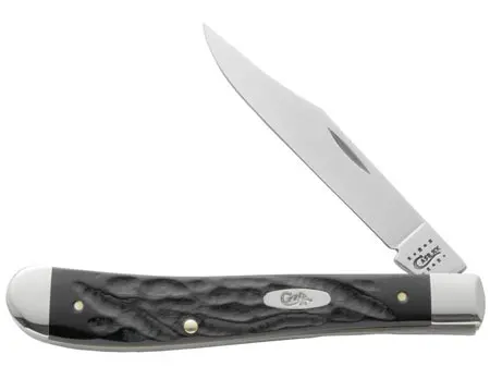 Slim Trapper Folding Knife – Black Jigged Synthetic Handle 1