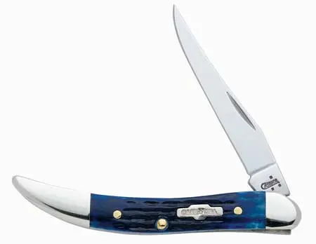 Slim Tx Toothpick-Style Blue Bone Pocket Knife 1