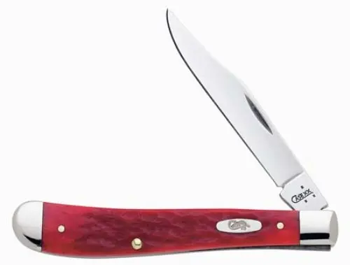 Slimline Trapper Folding Knife – Red Cv Bone Handle 1