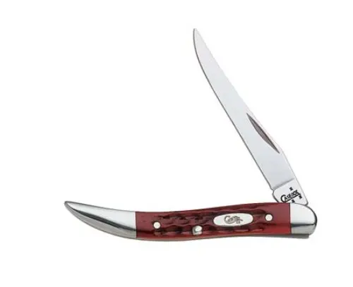 Small Tx Toothpick Pocket Knife With Red Bone Handle 1