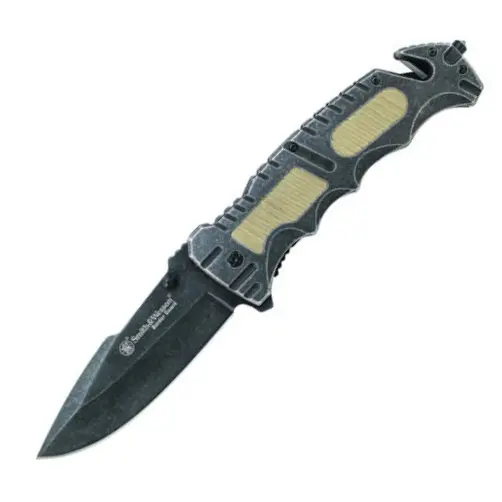 Smith & Wesson Liner Lock Folding Knife – Drop Point Blade 1