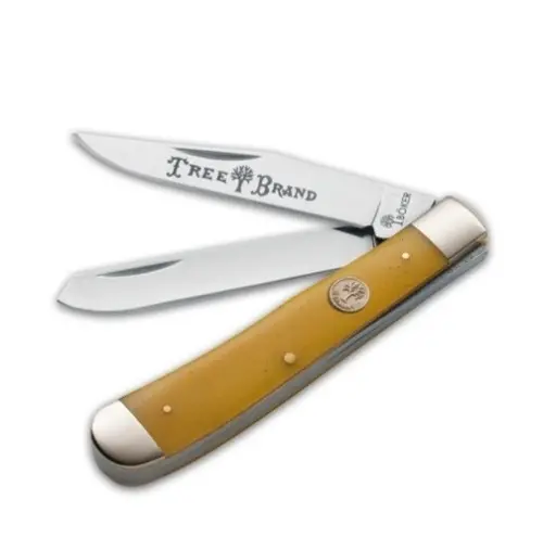 Smooth Yellow Bone Trapper Folding Knife 1