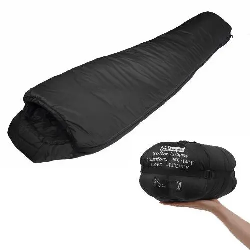 Snugpak Softie 12 Sleeping Bag – Osprey Black, Right-Zip 1