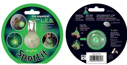Spotlit Green Led Carabiner Clip Light 1