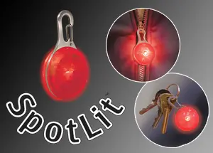 Spotlit Red Led Carabiner Clip Light 1