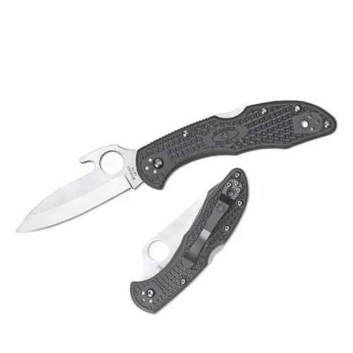 Spyderco Delica 4 Wave-Handled Plain Edge Knife – Yellow/White 1