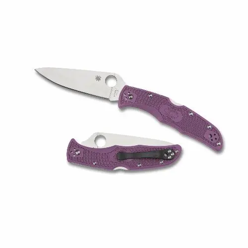 Spyderco Endura Flat Ground Plain Edge In Purple Frn 1