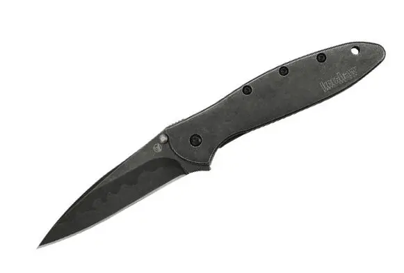 Spyderco Leek Edc Knife – Black Composite Handle, Washed Blade 1