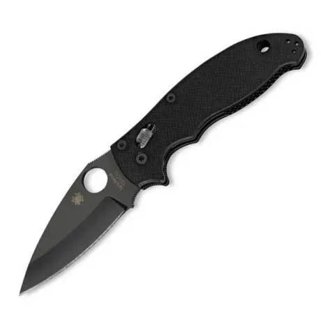 Spyderco Manix 2 Edc Folder – Black G-10 Scales & Plain Edge Blade 1