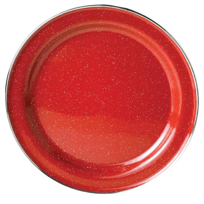 Ss Rim Dinner Plate – Vibrant Red 1