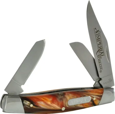 Stockman Md Pocket Knife With Amber Swirl Imperial Handle 1