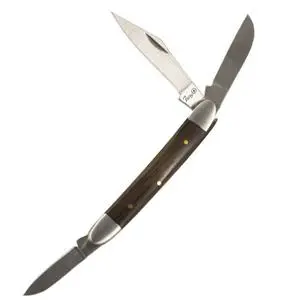 Stockman Mini Folding Knife With Triple Wood-Inlay Blades 1