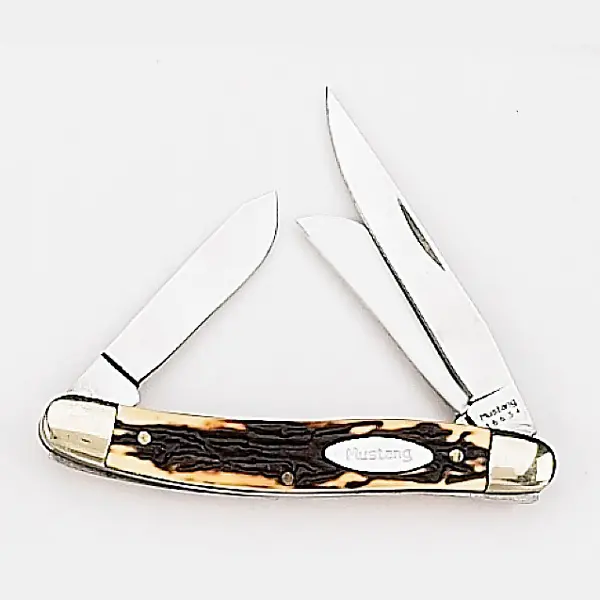 Stockman Tri-Blade Pocket Knife – 3.62" Delrin Stag Handle 1