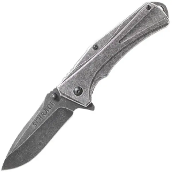 Stonewashed Aluminum-Handled Folding Knife 1