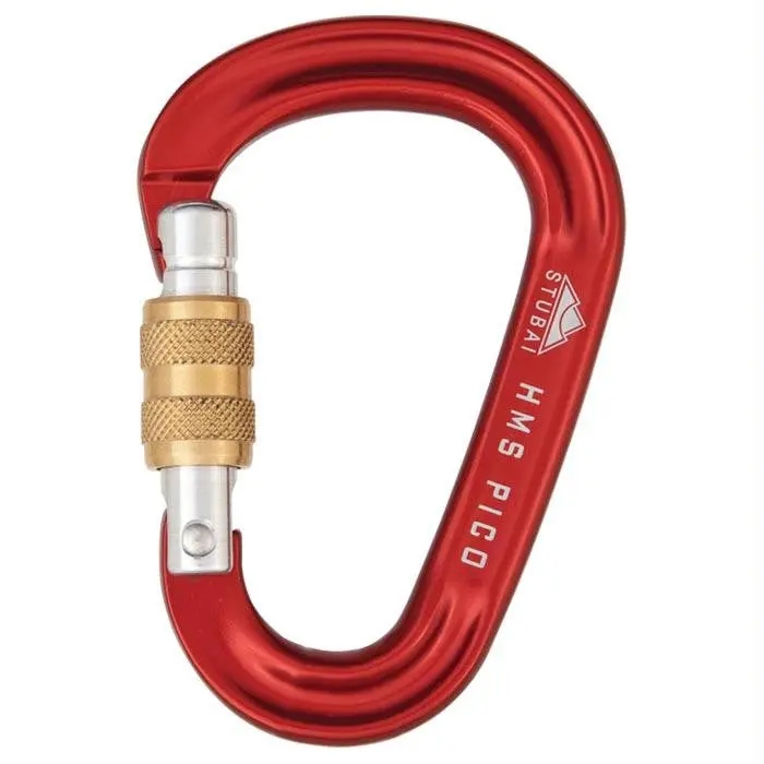 Stubai Hms Pico Screwgate Carabiner – Red Finish 1