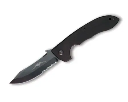 Super Cqc-8 Tactical Folder – Black Combo Edge With G-10 Scales & Wave Opening 1