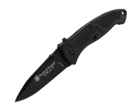 Swatb Smith & Wesson Large Black Drop Point Razor-Assisted Folder 1