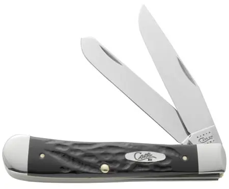 Synthetic Trapper Knife With Rough Black Jigged Handle 1